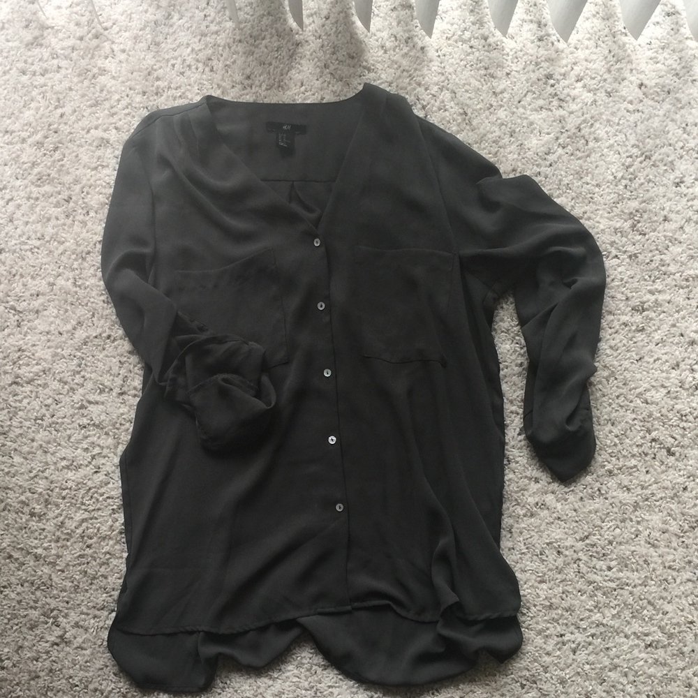 Olive Green Chiffon Blouse